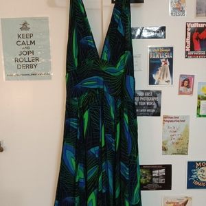 Size 16 Peacock feathers dress